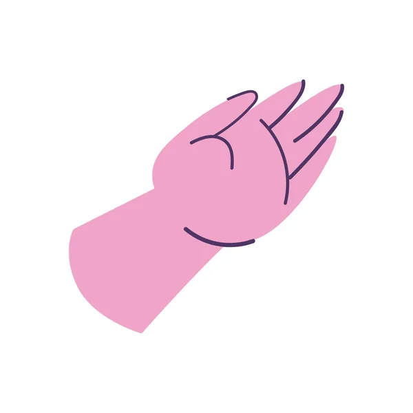 扁平粉红的手 — 图库矢量图片