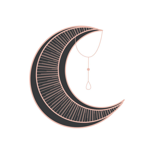 flat astrology moon over white