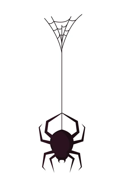 Σκούρο Σχέδιο Αράχνη Πάνω Από Λευκό — Διανυσματικό Αρχείο
