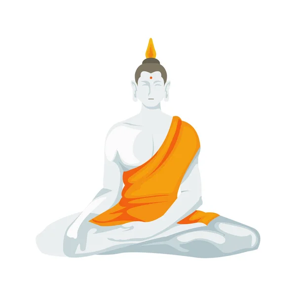 Thai Buddha Design Über Weiß — Stockvektor