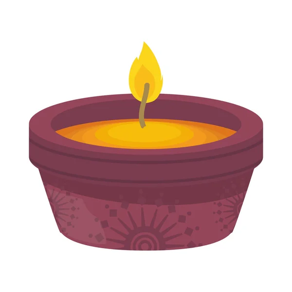 Diwali Candle Design White — Vector de stock
