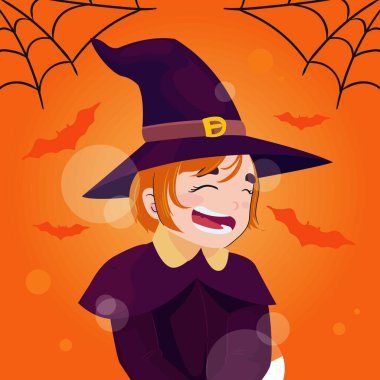 Cadı kostümlü çocuk posteri