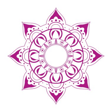 purple mandala design over white