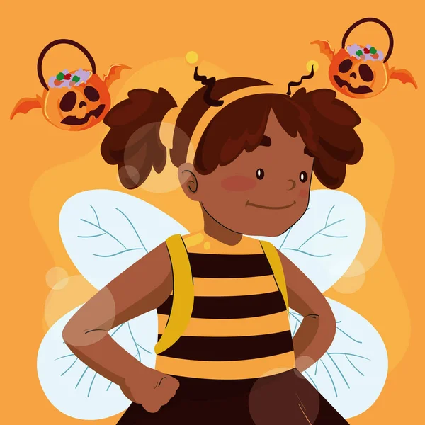 Αφίσα Του Κοριτσιού Κοστούμι Μέλισσας — Διανυσματικό Αρχείο