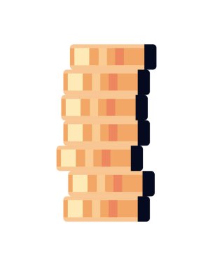 düz madeni paralar beyaz üzerine yığılır