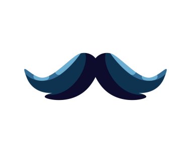 düz büyük bıyık beyaz üzerinde