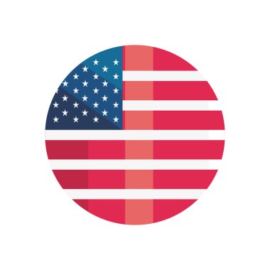 Düz Amerikan bayrağı beyazın üzerinde