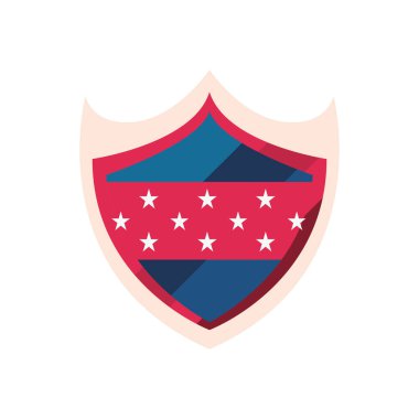 Beyaz üzerine yassı Amerikan kalkanı