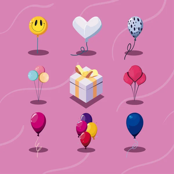 Poster Van Platte Ballonnen Set — Stockvector