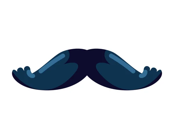 Moustache Bleue Plate Sur Blanc — Image vectorielle