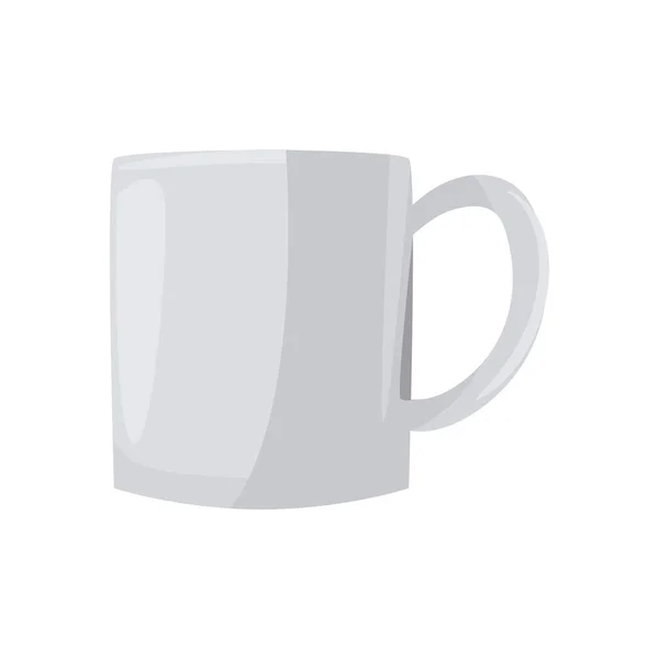 Flat Coffee Mug White — 图库矢量图片