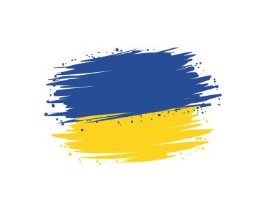 Düz Ukrayna bayrağı simgesi beyaz üzerine