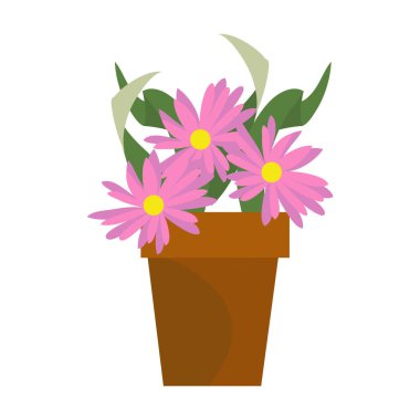 beyaz yerine renkli çiçek saksısı çizimi