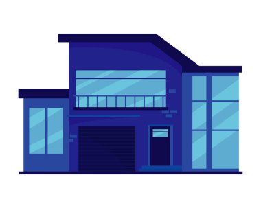 Beyaz yerine mavi ev resmi