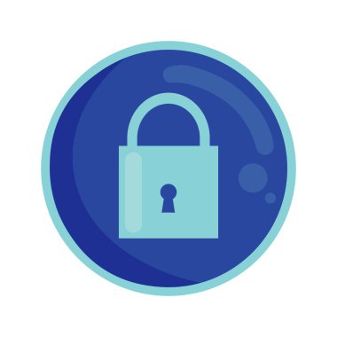 Beyaz üzerine mavi güvenlik düğmesi