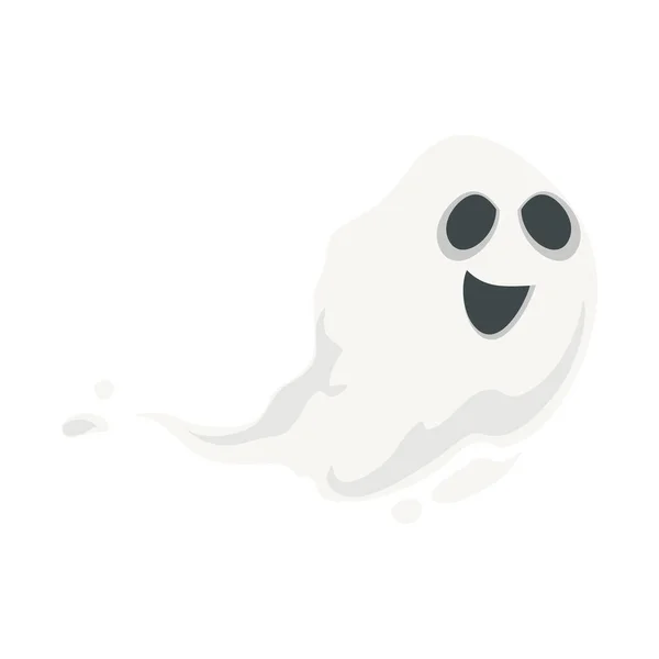 Χαμογελαστό Φάντασμα Σχεδιασμό Πάνω Από Λευκό — Διανυσματικό Αρχείο