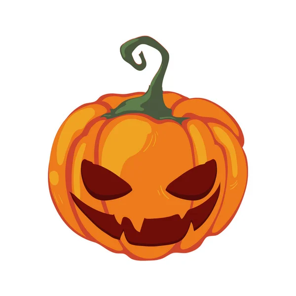 Strašidelná Halloween Dýně Přes Bílou — Stockový vektor