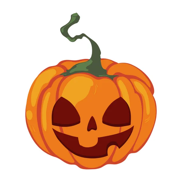 Usmívající Halloween Dýně Přes Bílou — Stockový vektor