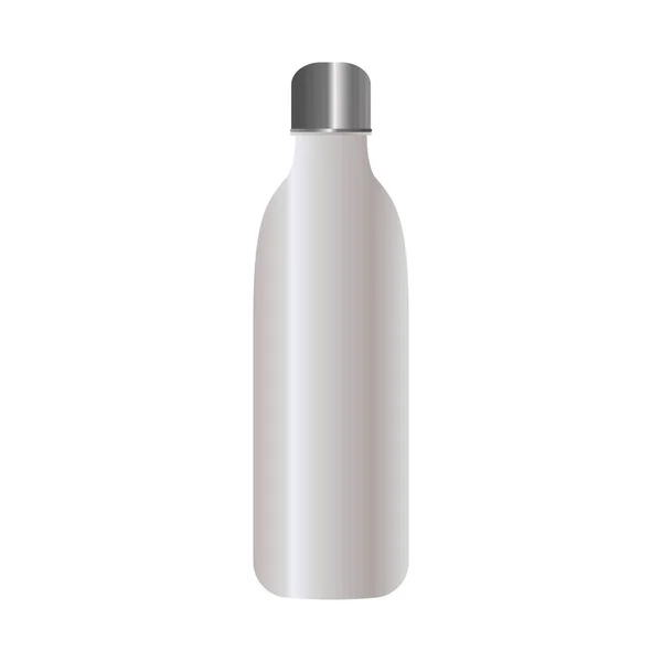 Aluminium Bottle Mockup White Background — Stock Vector