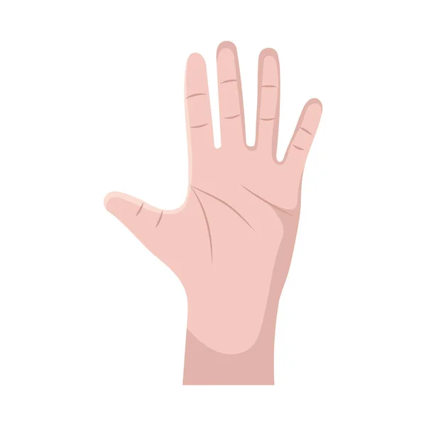Symbol Der Menschlichen Hand Auf Weißem Hintergrund — Stockvektor
