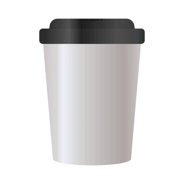 Kaffee Tasse Attrappe Design Auf Weißem Hintergrund — Stockvektor