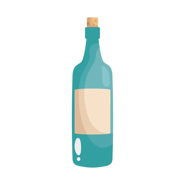 Wijnglas Pictogram Witte Achtergrond — Stockvector