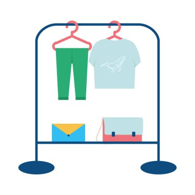 giysi ve aksesuarlı raf