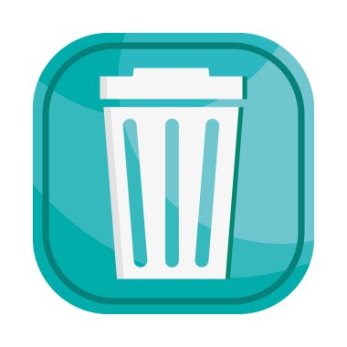 Mavi karede çöp kovası sembolü