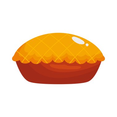 Beyaz arkaplanda elmalı turta simgesi