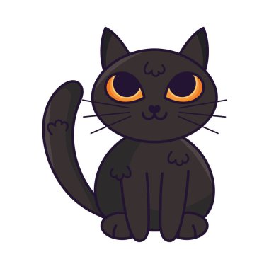 beyaz zemin üzerinde Halloween siyah kedi