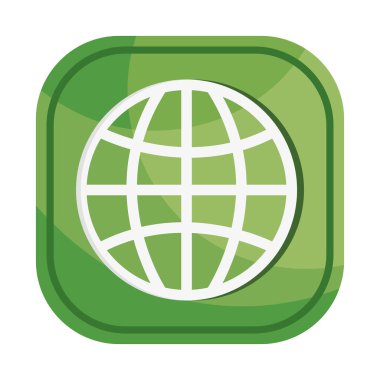 Yeşil karede küresel küre sembolü