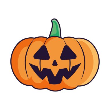 Beyaz arkaplanda Cadılar Bayramı balkabağı simgesi