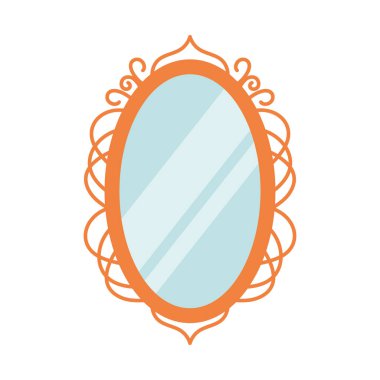 Beyaz arkaplanda klasik ayna simgesi