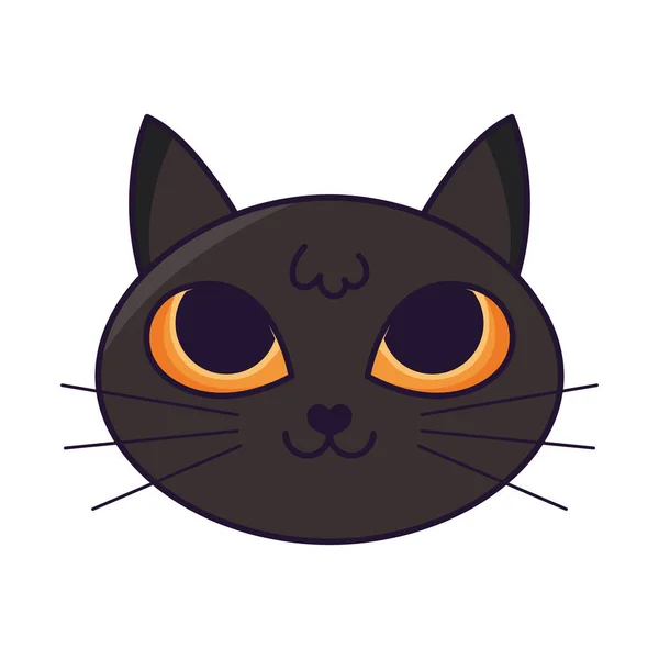 Μαύρο Πρόσωπο Γάτας Λευκό Φόντο — Διανυσματικό Αρχείο