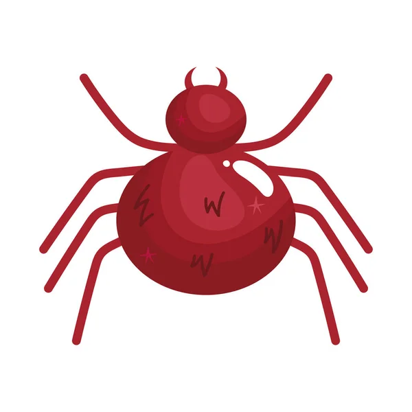 Röd Spindel Ikon Vit Bakgrund — Stock vektor