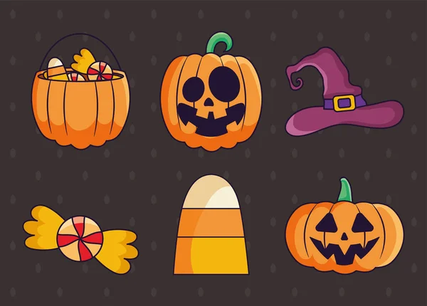 Icône Halloween Sur Fond Noir — Image vectorielle
