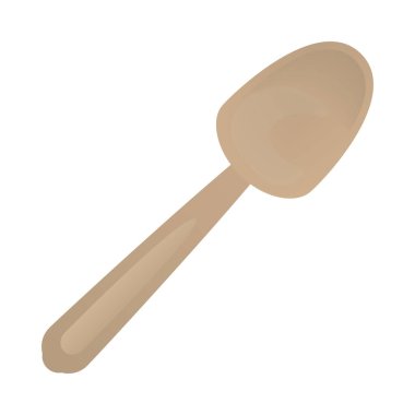 Beyaz arkaplanda tek kullanımlık kaşık simgesi