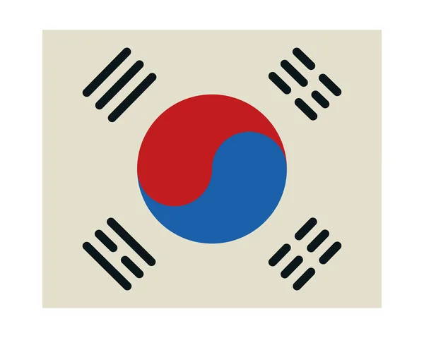 Ícone Bandeira Coreia Fundo Branco — Vetor de Stock