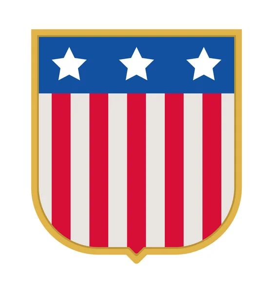 Usa Shield Icon White Background — Stock Vector