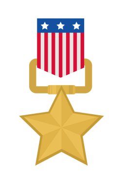 Beyaz arka planda ABD yıldız madalyası