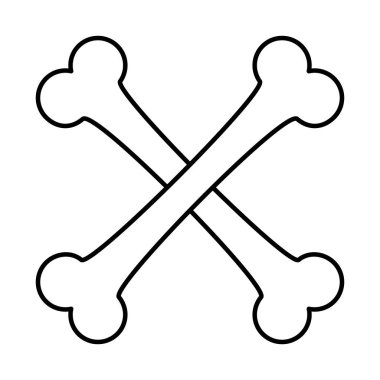 Beyaz arkaplanda cadılar bayramı çapraz kemik simgesi