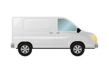 Beyaz arkaplanda minibüs modeli