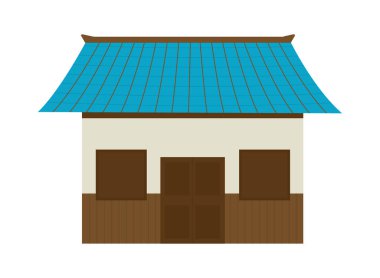Korean temple icon on white background