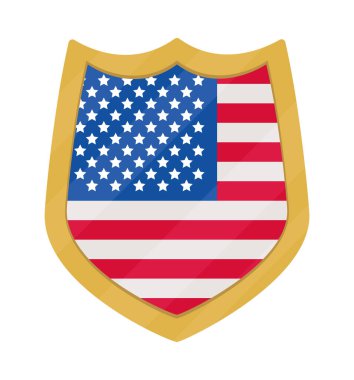 Beyaz arkaplanda ABD bayrak kalkanı