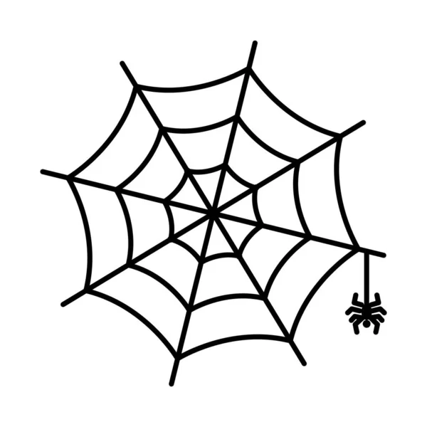 Spider Web Ikonen Vit Bakgrund — Stock vektor