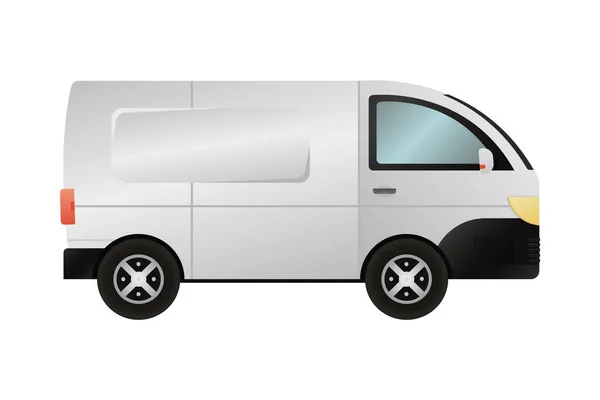 Cargo Van Mockup White Background — Stock Vector