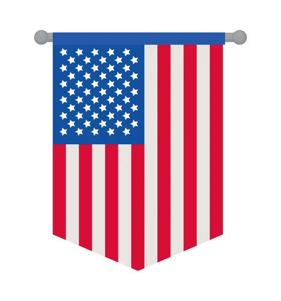 Bandiera Degli Stati Uniti Sfondo Bianco — Vettoriale Stock