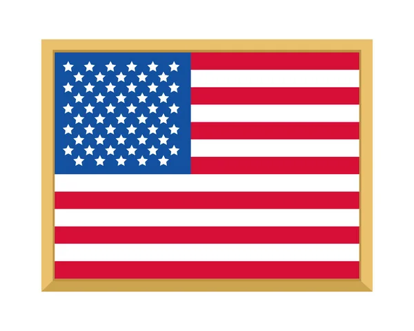 Usa Flag Frame White Background — Stock Vector