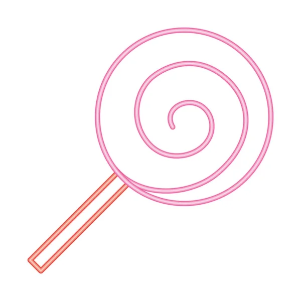 Neon Lollipop Icon White Background — Stock Vector