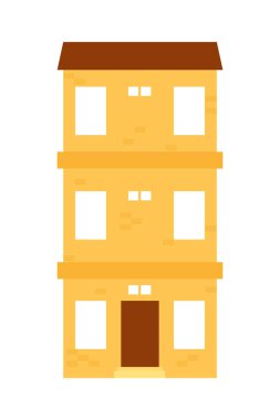 Beyaz arkaplanda apartman simgesi